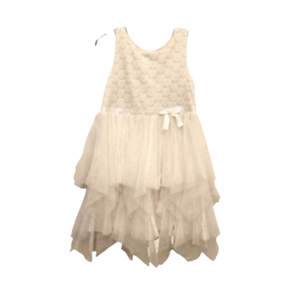 Cat & Jack Angelic Cream Lacy Tulle Embroidered Sunday Summer Dress Size 5T